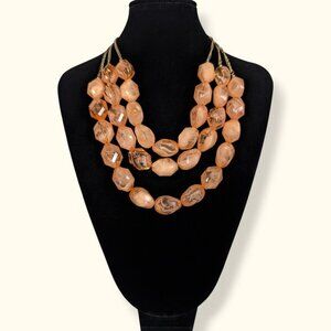 Vintage 3-Strand Chunky Lucite Beaded Necklace
